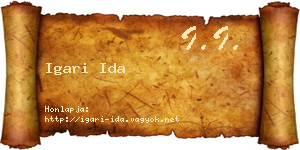 Igari Ida névjegykártya